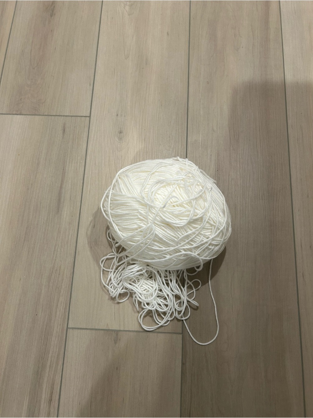Soft White Yarn Ball - Acrylic Craft Yarn